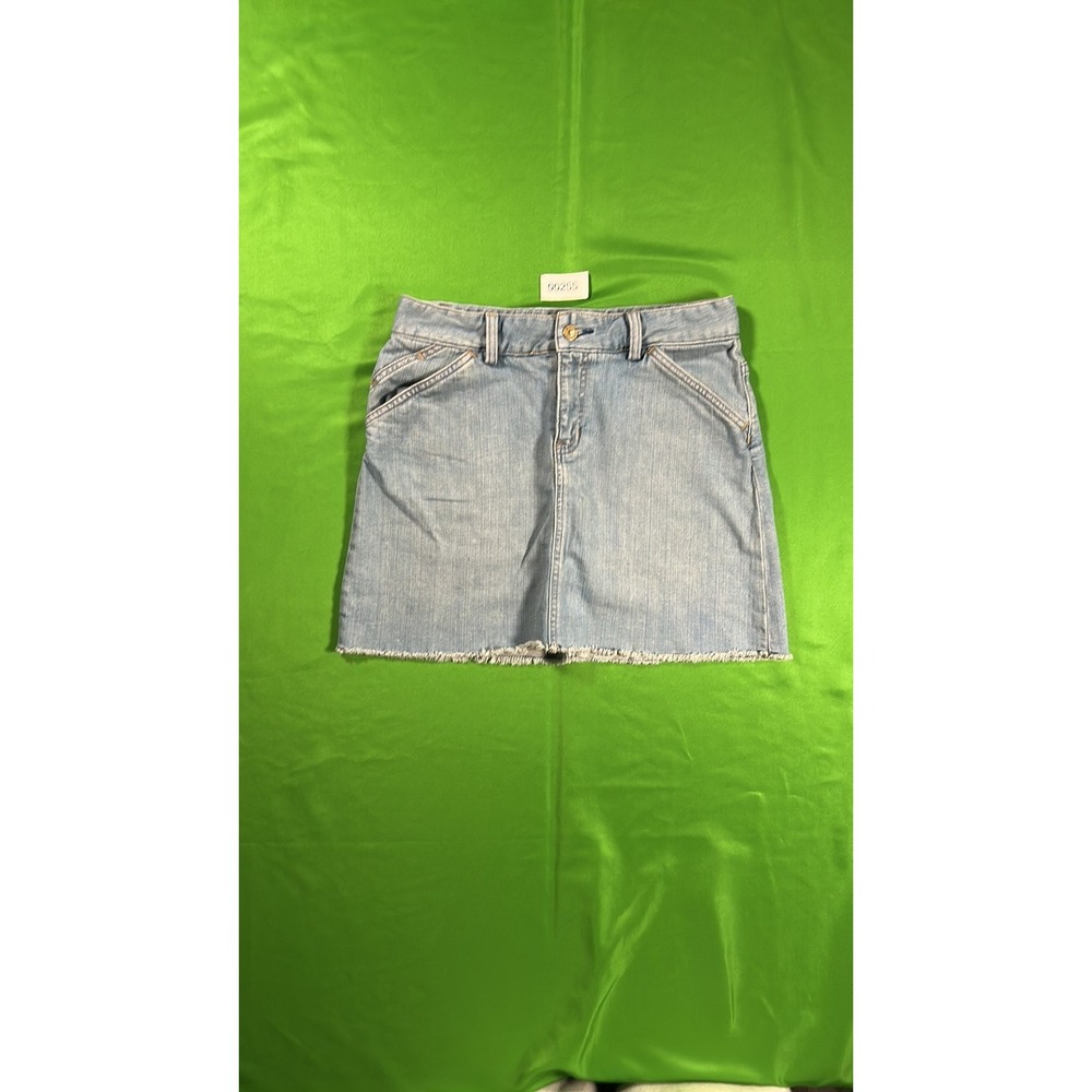 Gap Jeans Vintage Y2K Light Wash Denim Mini Skirt Raw Hem Blue Size 6